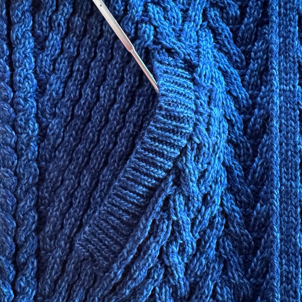 NWT Aran Crafts Blue Open-Front Merino Wool Sweater Cardigan (XXL 22W-24W) - Picture 15 of 17
